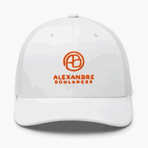 Casquette blanche signée ALEXANDRE BOULANGER